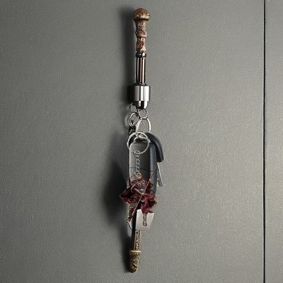 Mythe de la sorcière pendue Wukong 2D Chaîne de clés en acrylique noir Pendentif à la mode pour les voyages