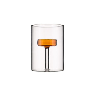 Porte-lampe à thé en verre transparent avec couvercle Élégante et romantique Bouteille en métal cylindrique