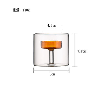 Porte-lampe à thé en verre transparent avec couvercle Élégante et romantique Bouteille en métal cylindrique