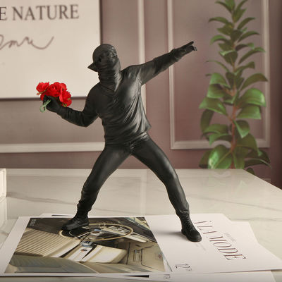 Résine de style Art Déco modèle vertical fleur jetant les garçons miroir croisé pour la décoration intérieure