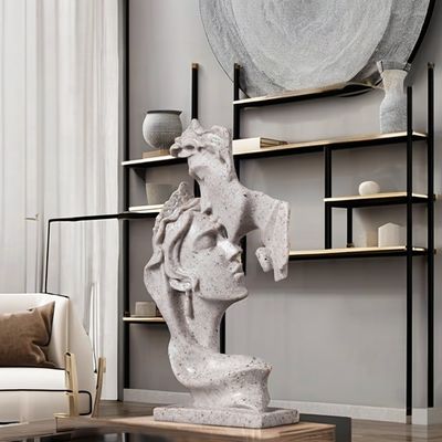 Accent Statue de penseur de bambou Resine sculpture d'art pour autre décor de la maison Couleur personnalisée