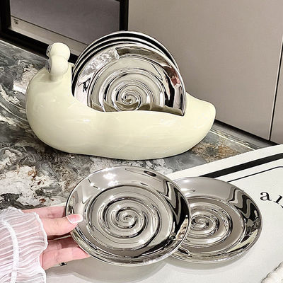 Ensembles d'ustensiles de cuisine en céramique peinte à la main Plateau d'escargots de cuisine