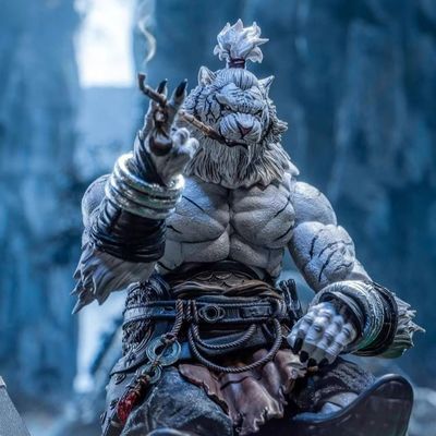 Figure d'action à l'échelle Furay Planète Master Blade Weng Tiger Matériau de résine blanche Contemporaine Verticale