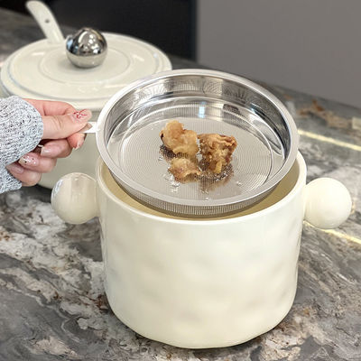 Bouteille en céramique en forme de cœur avec double poignée Couvercle en acier inoxydable