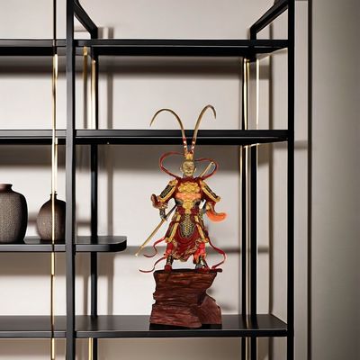 Tableau d'anniversaire de collection personnalisé 3D métal Soleil Wukong résine figurine avec boucle d'or