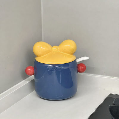 Ornement imprimé Container alimentaire en céramique nordique pour décoration murale à domicile et micro-ondes