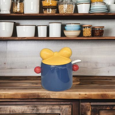 Entrepôt de cuisine Bouteille en céramique de style nordique avec couvercle en bois de bambou pour organisation de garde-manger