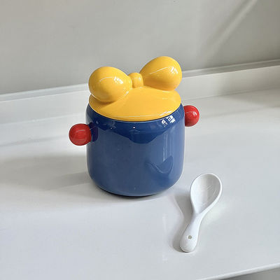 Banque de cochons en céramique fonctionnelle pour le stockage de la cuisine et le porte-épices imprimé