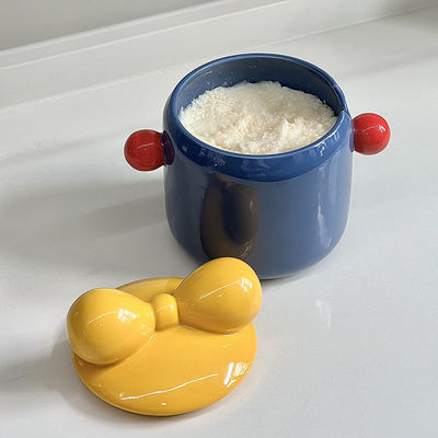 Banque de cochons en céramique fonctionnelle pour le stockage de la cuisine et le porte-épices imprimé