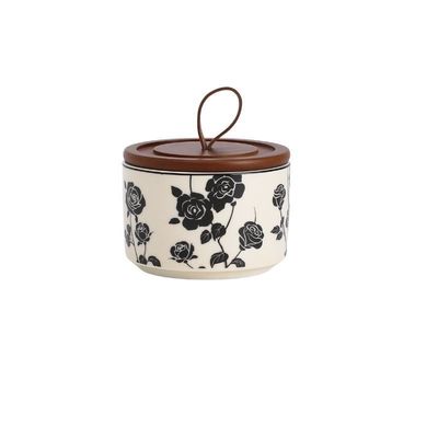 200 ml Retro Floral Pot de stockage en céramique pour la nourriture Thé scellé PC Design Plate et bol