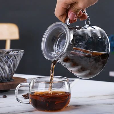 Serveur de café en verre de type métallique pour cuisine