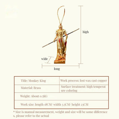 Ornements Voyage vers l'Ouest 3D Résine Figure Metal OEM Monkey King Collection de personnages