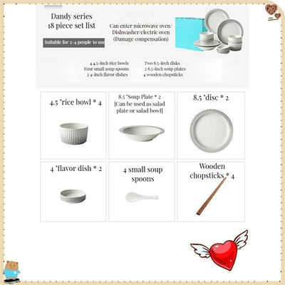 Ensemble de vaisselle en céramique de design nordique moderne pour les couleurs personnalisées et les cadeaux d'occasion