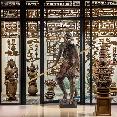 Statue 3D personnalisée de Wukong Thème d'art Fusion d'alliage de cuivre personnage de légendes de mythes noirs