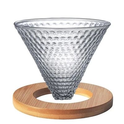 600 ml Partagez une cafetière en verre goutte à goutte avec poignée en bois résistante à la chaleur Versez sur la cafetière