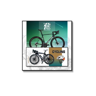 Home Office Hôtel décoration moderne vélo rétro Art mural suspendu avec mural de cristal