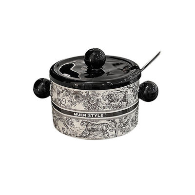 Filtre en acier inoxydable en bouteille en céramique de style nordique pour ustensiles de cuisine remplis de lard de 1000 ml