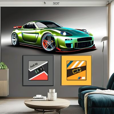 Thème d'art Mural de voiture en alliage pour la chambre des enfants et le porche Ajouter un pop d'art à votre espace