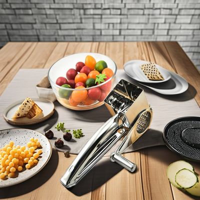 Gratteur de fromage rotatif en acier inoxydable compact pour la préparation de nourriture rapide dans la cuisine à domicile
