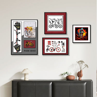 Taille personnalisée moderne moderne 3D combinaison de vélo Art mural pour la décoration du salon