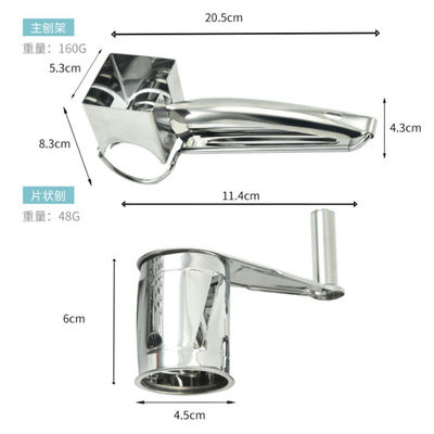 Facile à découper le fromage et gratter les noix en acier inoxydable à main avec 4 pièces jointes à tambour