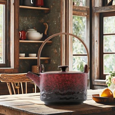 Puits de boisson stylé à pot unique en céramique Kung Fu Set de thé avec poignée de poutre de levage