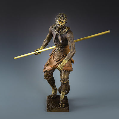 Statue personnalisée du mythe noir de Wukong Les légendes des personnages du jeu Les singes des statues 3d Art de bureau