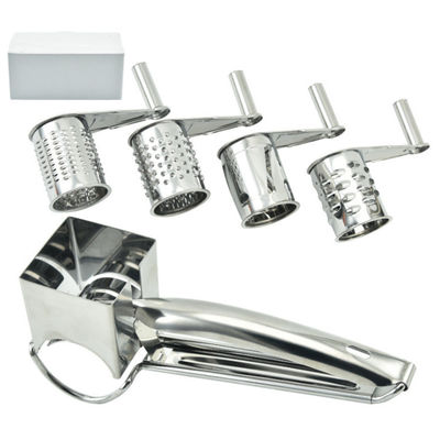 Outils de fromage Gratteur de fromage polyvalent en acier inoxydable avec 4 tambours interchangeables
