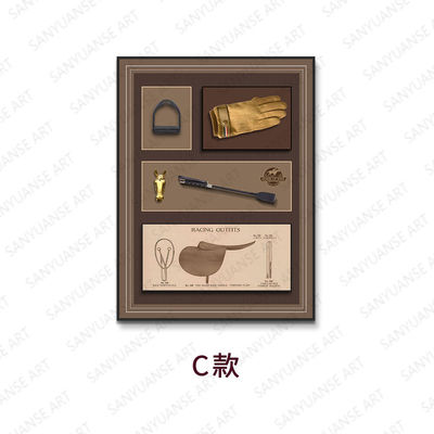 Modèle de natures mortes rétro moderne murale équestre créatif Blocs de construction Décoration murale