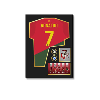 Le style post-moderne de la collection Ronaldo 3D Art murale montée sur un cadre photo de maillot de football
