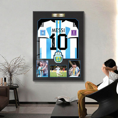 Le style post-moderne de la collection Ronaldo 3D Art murale montée sur un cadre photo de maillot de football