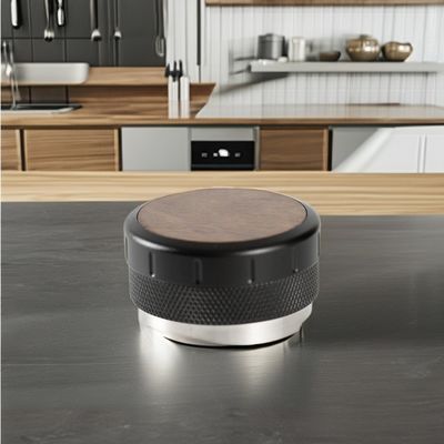 Taille réglable Espresso Tamper Bois de noix et base en aluminium pour une étanchéité parfaite