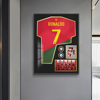Rectangle Wall Art 3D Ronaldo Football Jersey Cadre photo pour le salon et le chevet