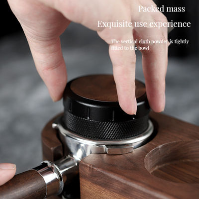 Accueil Café Taille réglable Espresso Tampers avec bois de noix et base en acier inoxydable