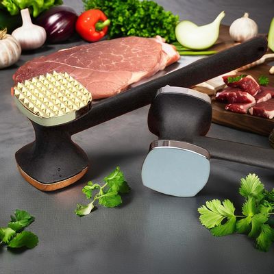 Outil de cuisine manuel pour les steaks parfaitement tendres alliage de zinc et marteau à viande en plastique