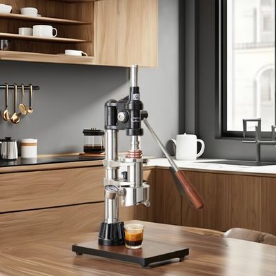 Machine à café à la maison avec logo laser noir Espresso Barista Outils et manomètre