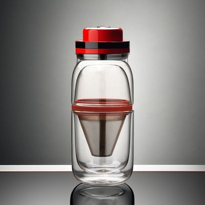 Unisexe Portable verre transparent Pot de café et ensemble de thé