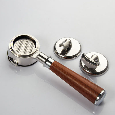 Porte-filtre de café réutilisable à double tuyau unique 2 tasses panier sans fond poignée en bois E61 Cuisine