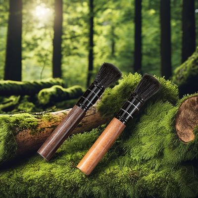 Pinceau de nettoyage à manche en bois massif pour le broyeur de machine à café de cuisine à domicile