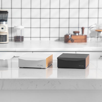 Design moderne blanc Espresso Café Knock Box Boîte en bois cadre métallique en aluminium