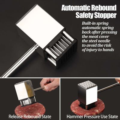 Les tendriers de viande frappent le marteau en acier inoxydable à 36 lames pour décongeler le plateau et le steak