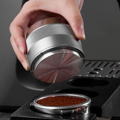 Couvercle en bois 304 en acier inoxydable Tamper Coffee Leveler pour le café Espresso 51mm 53mm 58mm