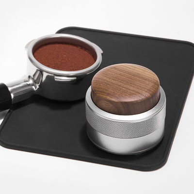 Couvercle en bois 304 en acier inoxydable Tamper Coffee Leveler pour le café Espresso 51mm 53mm 58mm