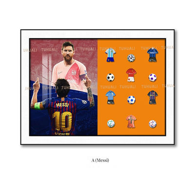 Art mural de football moderne Bloc de construction électrique Format suspendu pour la décoration du salon