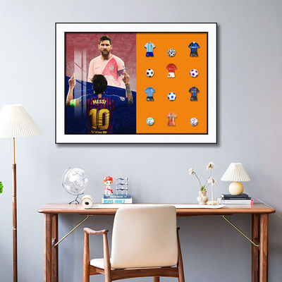Peinture décorative de football Messi pour la décoration murale de bureau