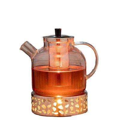 Modern Clear Glass Kettle Tea Cup Set avec une capacité de 1500 ml et un infuseur en acier inoxydable