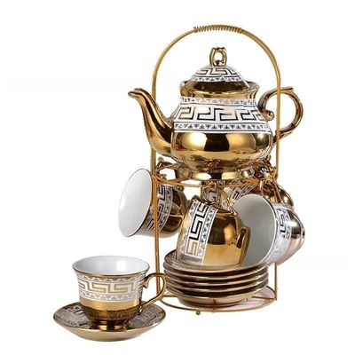 Skimmers Utilities Type Golden Design Porcelaine Set de thé et de café avec fonction de pliage