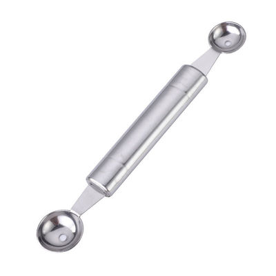 Ensemble de sculpture de billes de pastèque en acier inoxydable avec double cuillère et outil de coupe de fruits