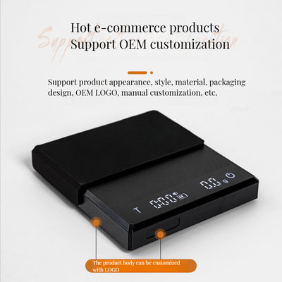 Type-C Charge Cuisine Balance électronique numérique de café avec matériau en acier inoxydable ABS