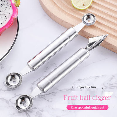 Couteau à double boule en acier inoxydable pour la décoration de fruits et légumes